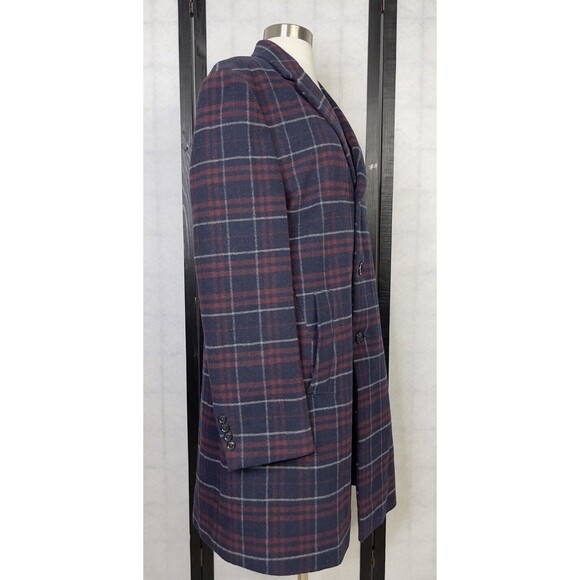 Tommy Hilfiger Men's Red and Blue Coat M Wool Blend - Picture 2 of 9